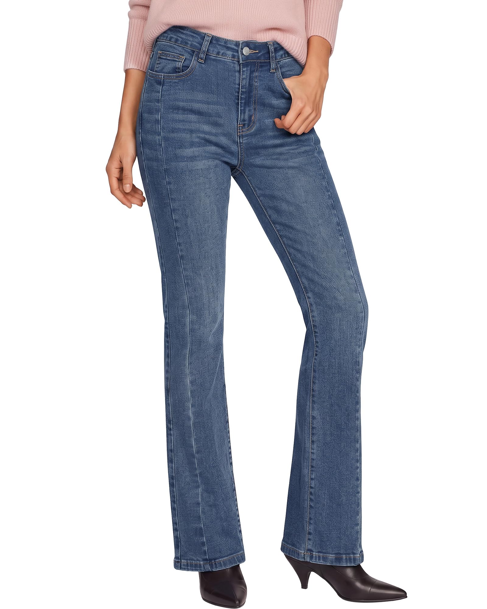 Bootcut Jeans for Women High Waisted Stretchy Trendy Denim Pants
