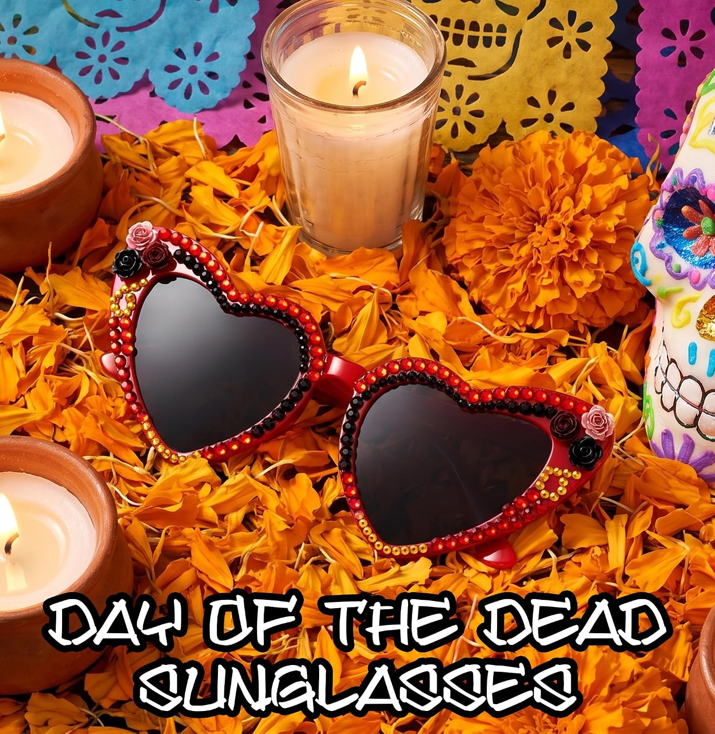 Halloween Sunglasses with Rhinestone, Fun Spooky Party Favors Gifts image 4