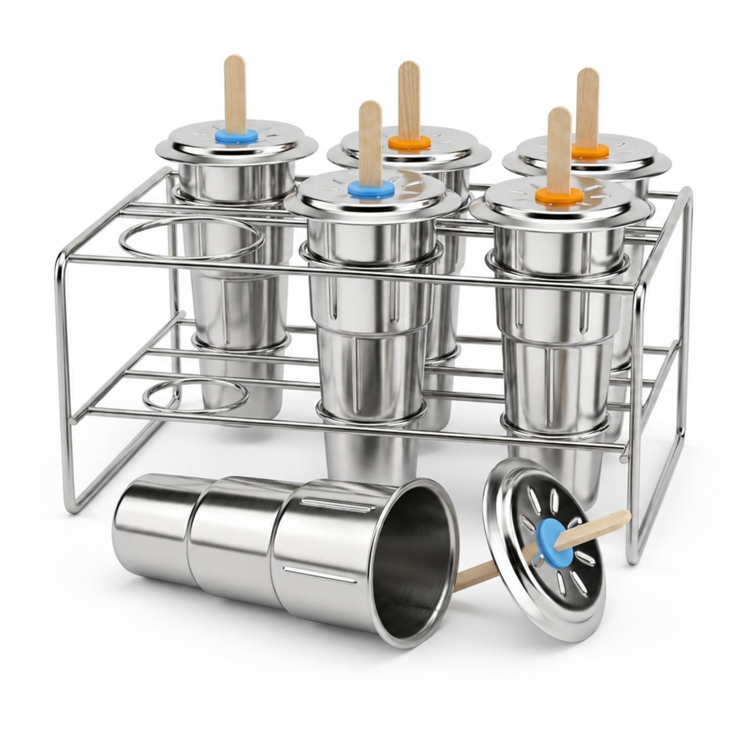 Amazon.com: Onyx 18/8 Stainless Steel Popsicle Mold, Set of 6: Ice