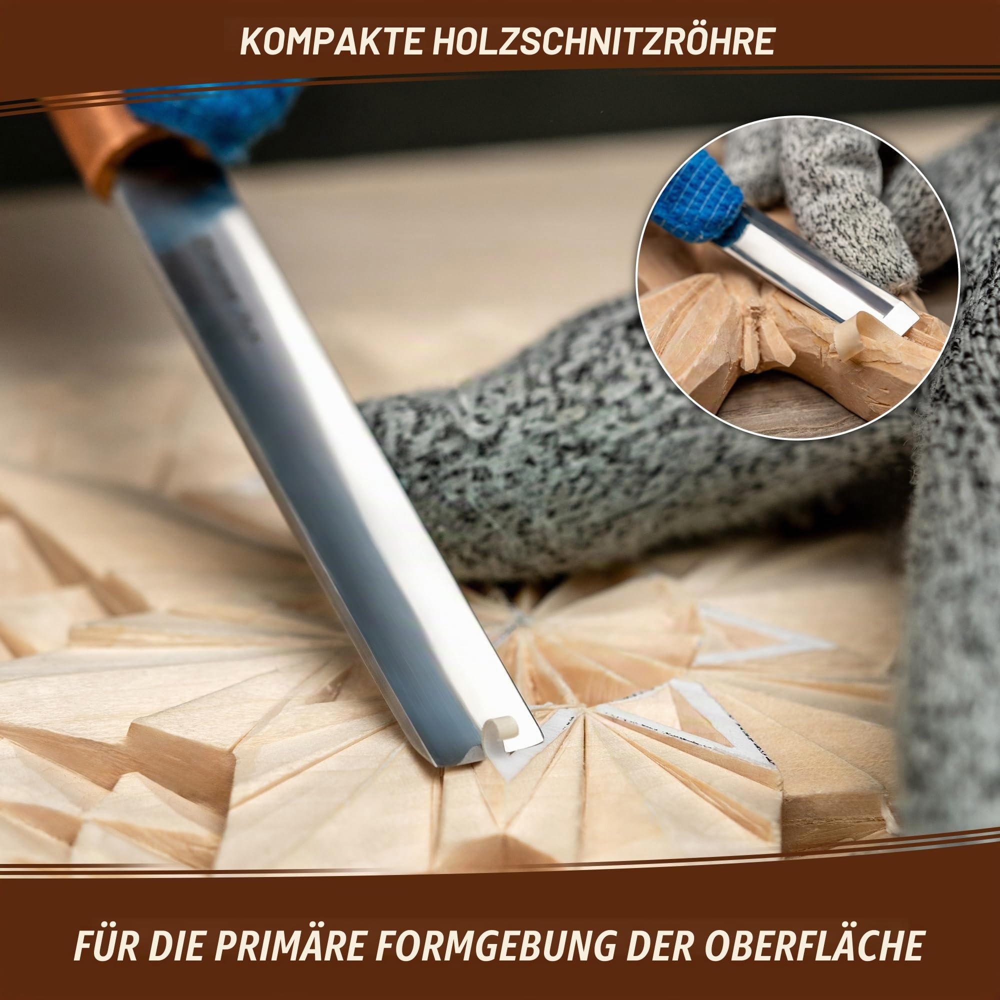 BeaverCraft Hohleisen zum Holzschnitzen K5/12 Holzschnitzerei kompakter Meißel Holzschnitzmesser für Anfänger und Profis