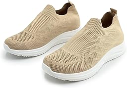 JOMIX Scarpe Slip On Donna Traspiranti in Maglia Elasticizzata Sneakers Casual Senza Lacci per Camminare Tempo Libero Viaggio Lavoro Leggere con Soletta Memoria Morbida Comoda