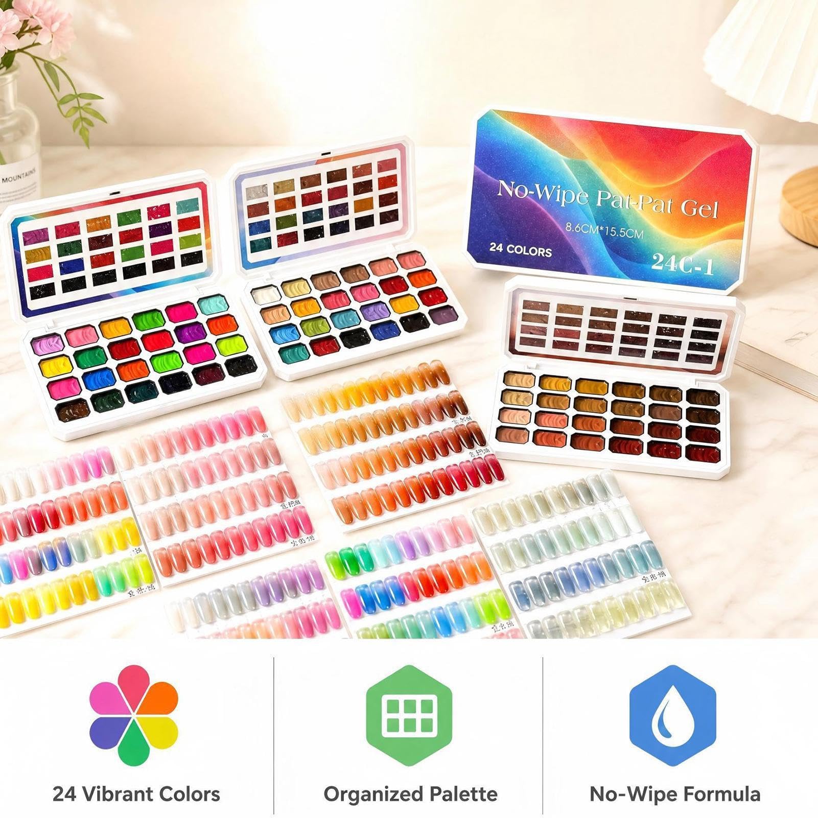Vernis Gel pour Ongles 24 couleurs DIY pour les ongles avec couche de