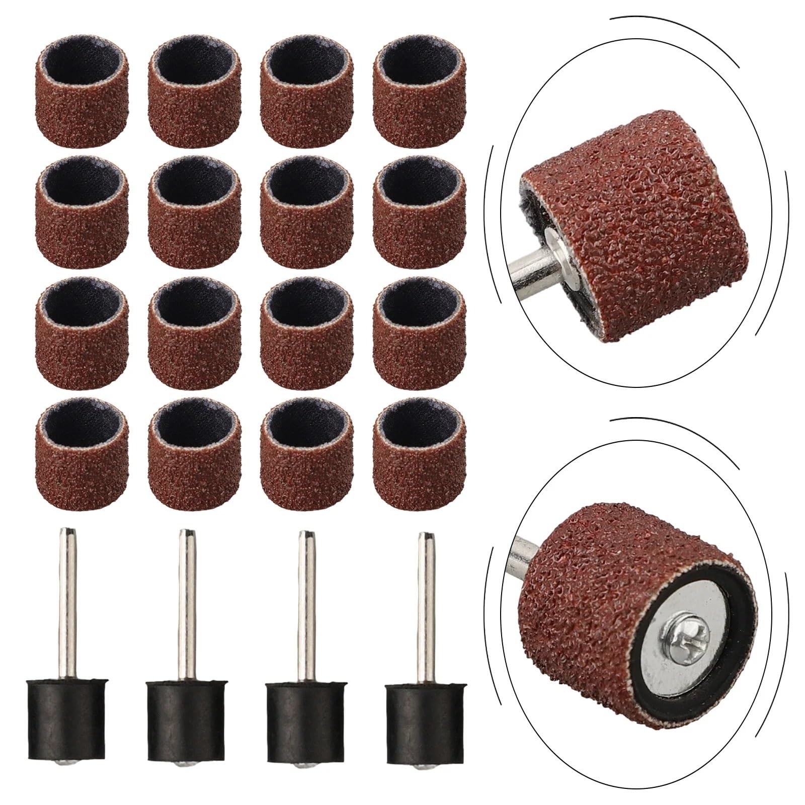 200-teiliges Schleiftrommel-Set mit Stange und Drehschleifkopf, 320 Körnungen, 1/2 Zoll Schleifpapier-Werkzeuge for die Holzbearbeitung