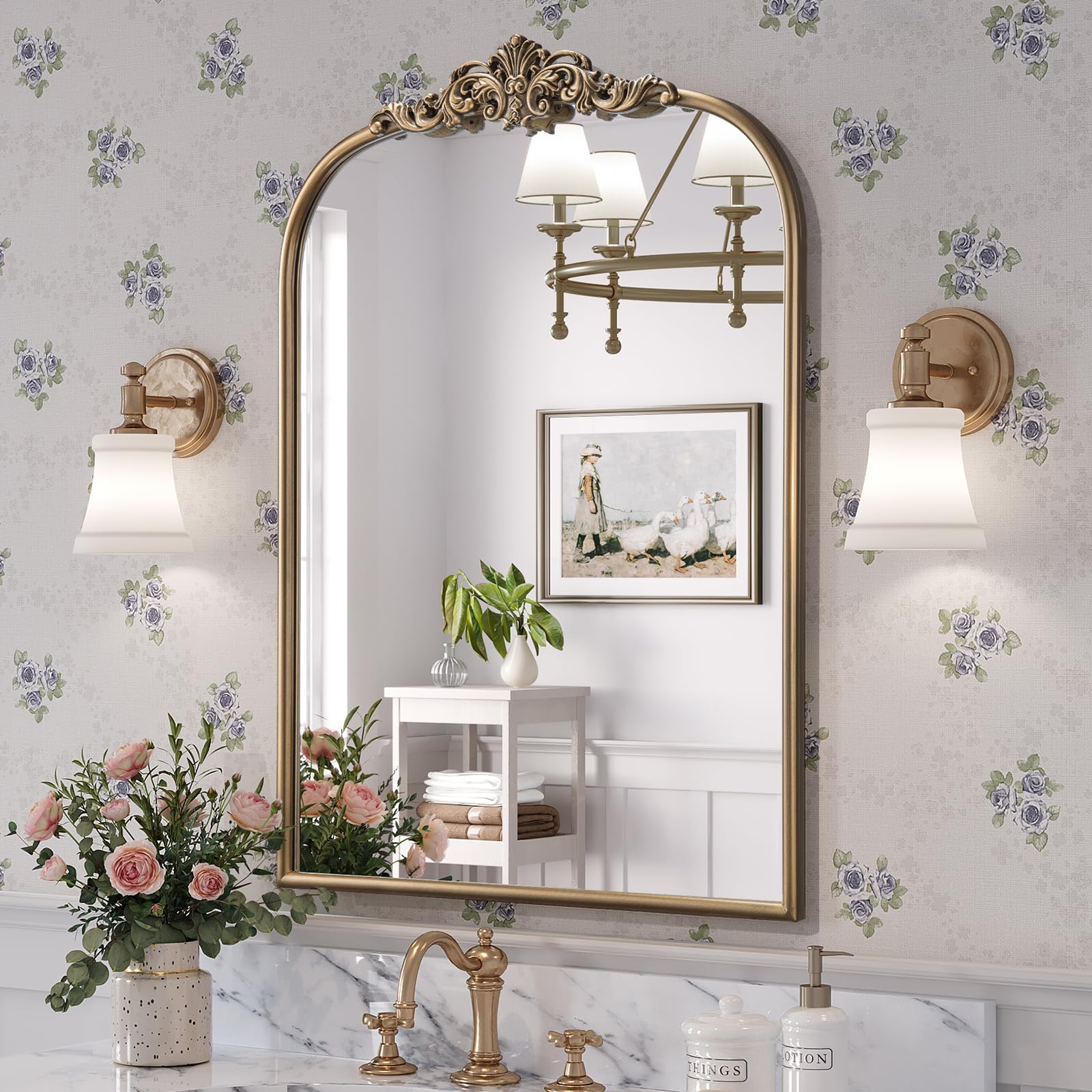 Amazon.com: Brauthon Antique Baroque Gold Mirror, 24” x 32