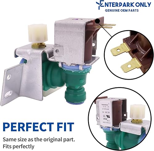 Miniatura 2 de Enterpark W10238100 W10498990 - Pieza de repuesto para válvula de entrada de agua para refrigerador Whirlpool, repuesto WPW10238100 W10498990