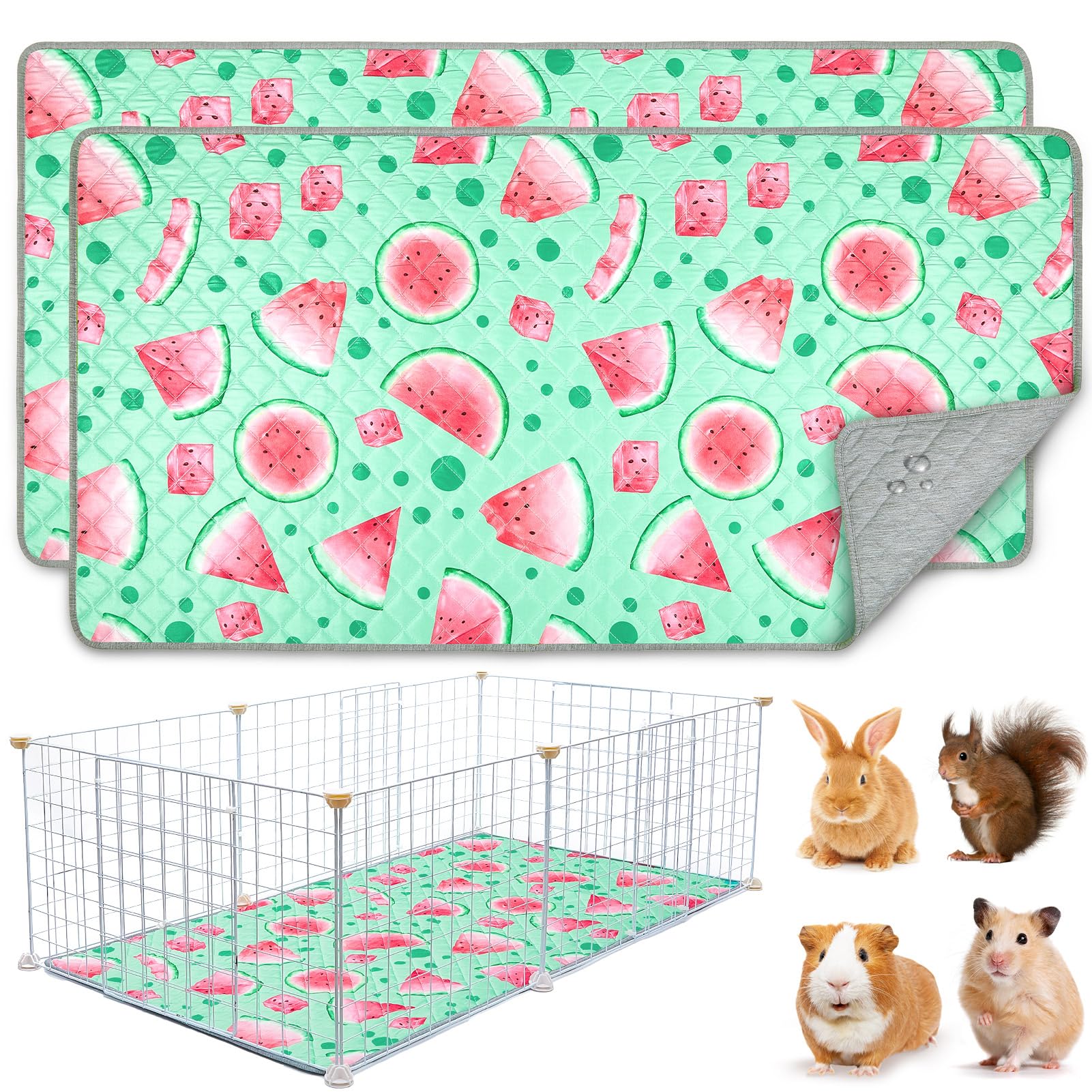 2 Pack Guinea Pig Cage Liner,Washable Guinea Pig Bedding,Reusable Guinea Pig Mat,Waterproof Super Absorbent Guinea Pig Mat,Brown,120x60CM — view 8