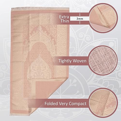 Miniatura 4 de Juego de regalo islámico de alfombra de oración, tapete de oración de terciopelo, cuentas de oración, bufanda y libro Yaseen, regalos perfectos para