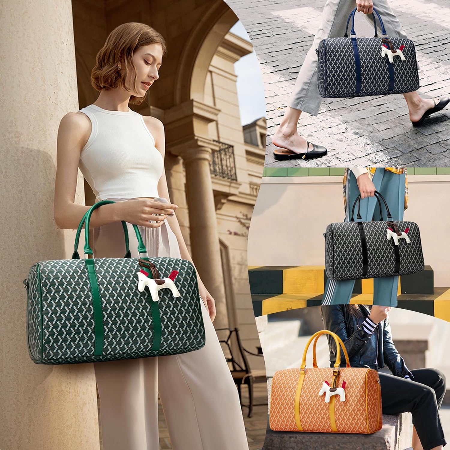 Travel Duffle Bag For Women,Weekender Bags Waterproof Carry On Tote Bags Sports Gym Bag,Hospital Bag Luggage Bag (Green) - Image 6