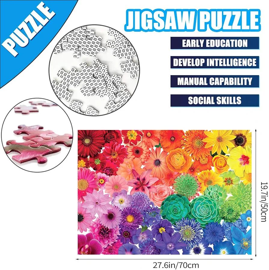 お花ジグソーパズル　2個セット Amazon.com: 1000 Pieces Flower Puzzles for Adults, 2 Pack