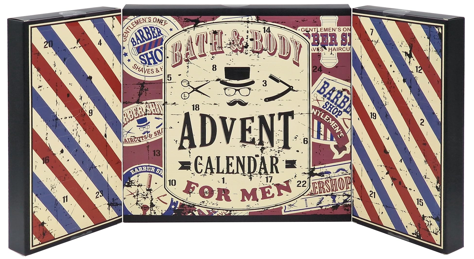 Men Book Body Care Calendario dell'Avvento da uomo del 2024 apertura a libro