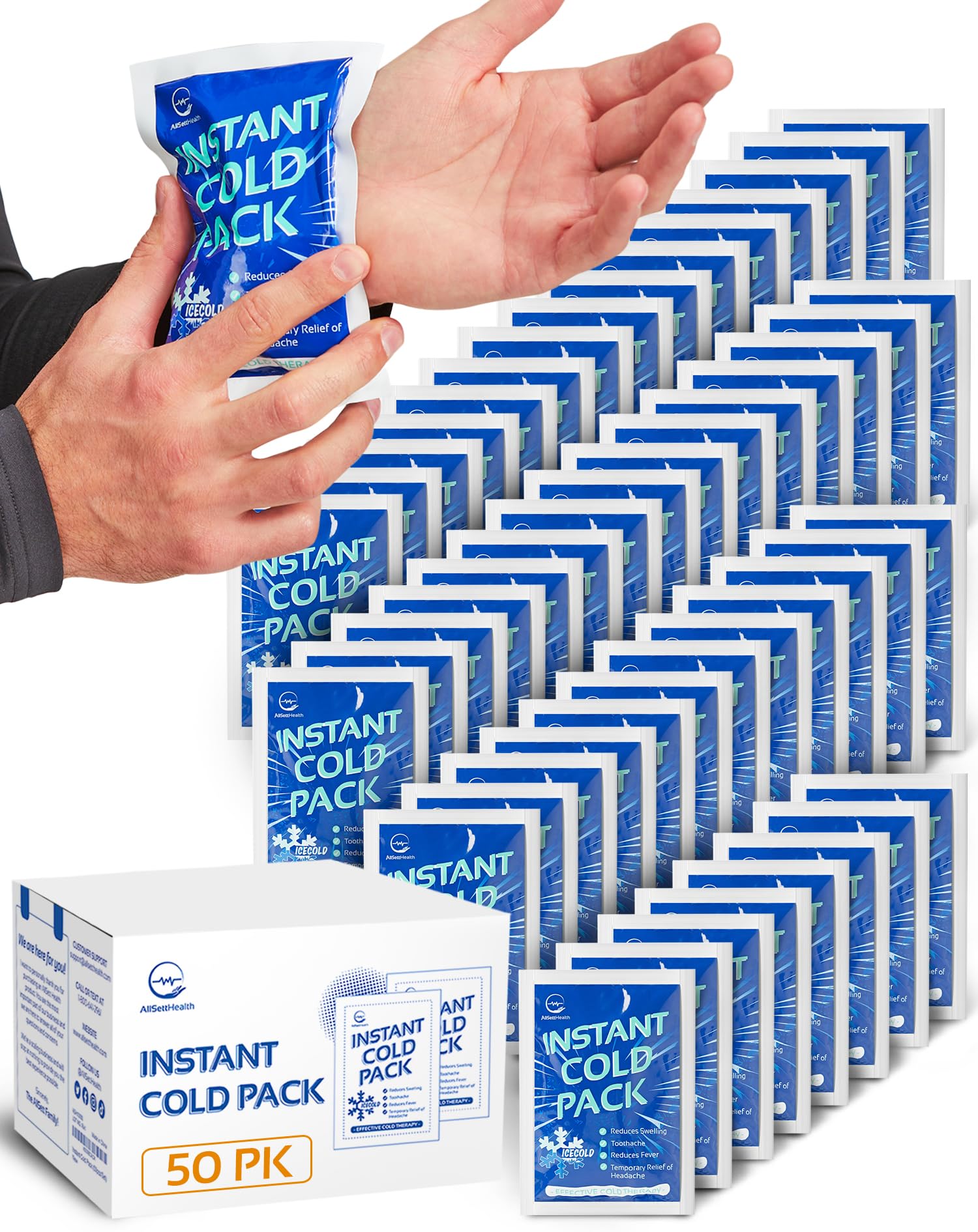 Buy Instant Ice Cold Pack (6” x 4.5”) 50 Packs Disposable Instant Ice
