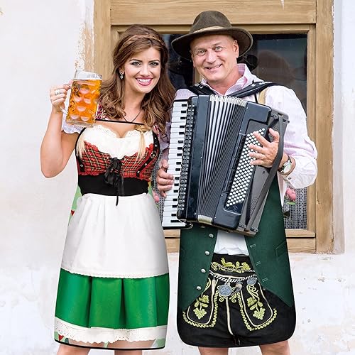 Miniatura 5 de Leumoi 6 delantales de Oktoberfest para fiesta alemana, delantal bávaro, novedad para mujeres y hombres, para cocinar, barbacoa, regalos de fiesta