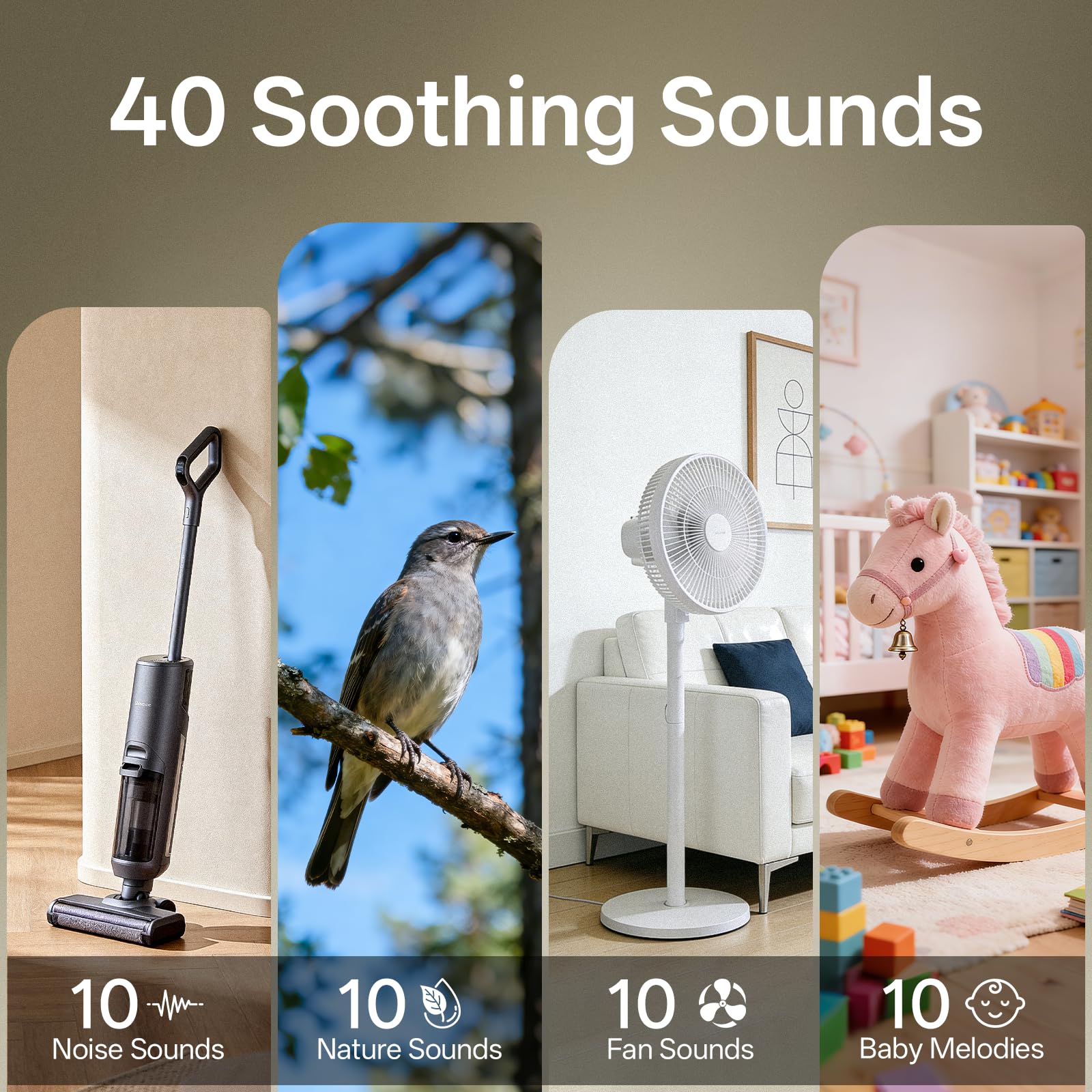 Hotmoon White Noise Machine, Einschlafhilfe Babys Erwachsene mit 40 Klänge, Weißes Rauschen Sound Machine USB mit 8 Farben Nachtlicht, Timer