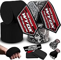 Vista 26 de WYOX Boxing Hand Wraps Inner Gloves, Elasticated Thumb Loop Bandages Mexican Style Under Mitts Wrist Wrap Protection Muay Thai MMA Kickboxing Verde