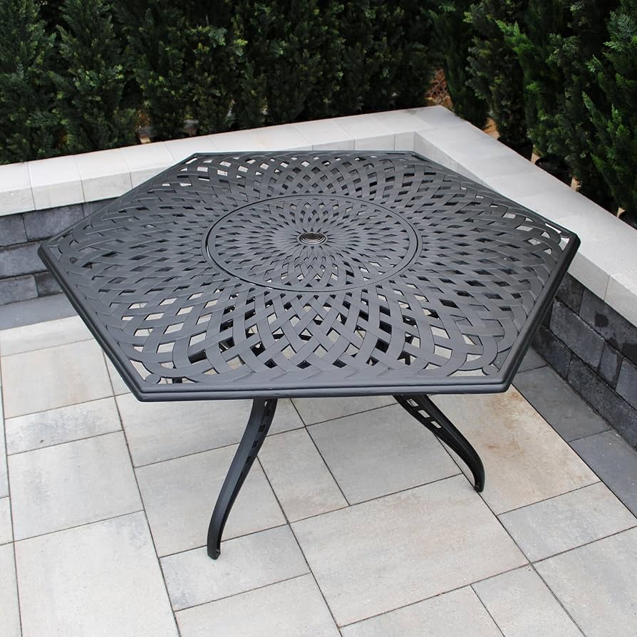 ANC AM六角形メッシュテーブル Amazon.co.jp: Oakland Living アウトドア アルミニウム 63