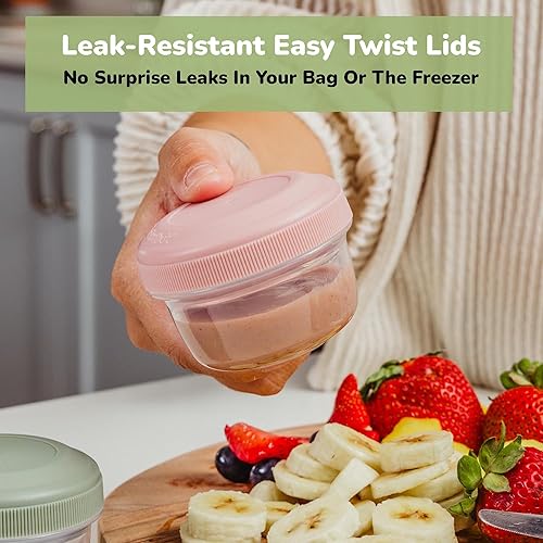 Miniatura 4 de WeeSprout Almacenamiento de alimentos para bebés a prueba de fugas, juego de 12 contenedores, pequeños recipientes de plástico con tapas, bloquea la