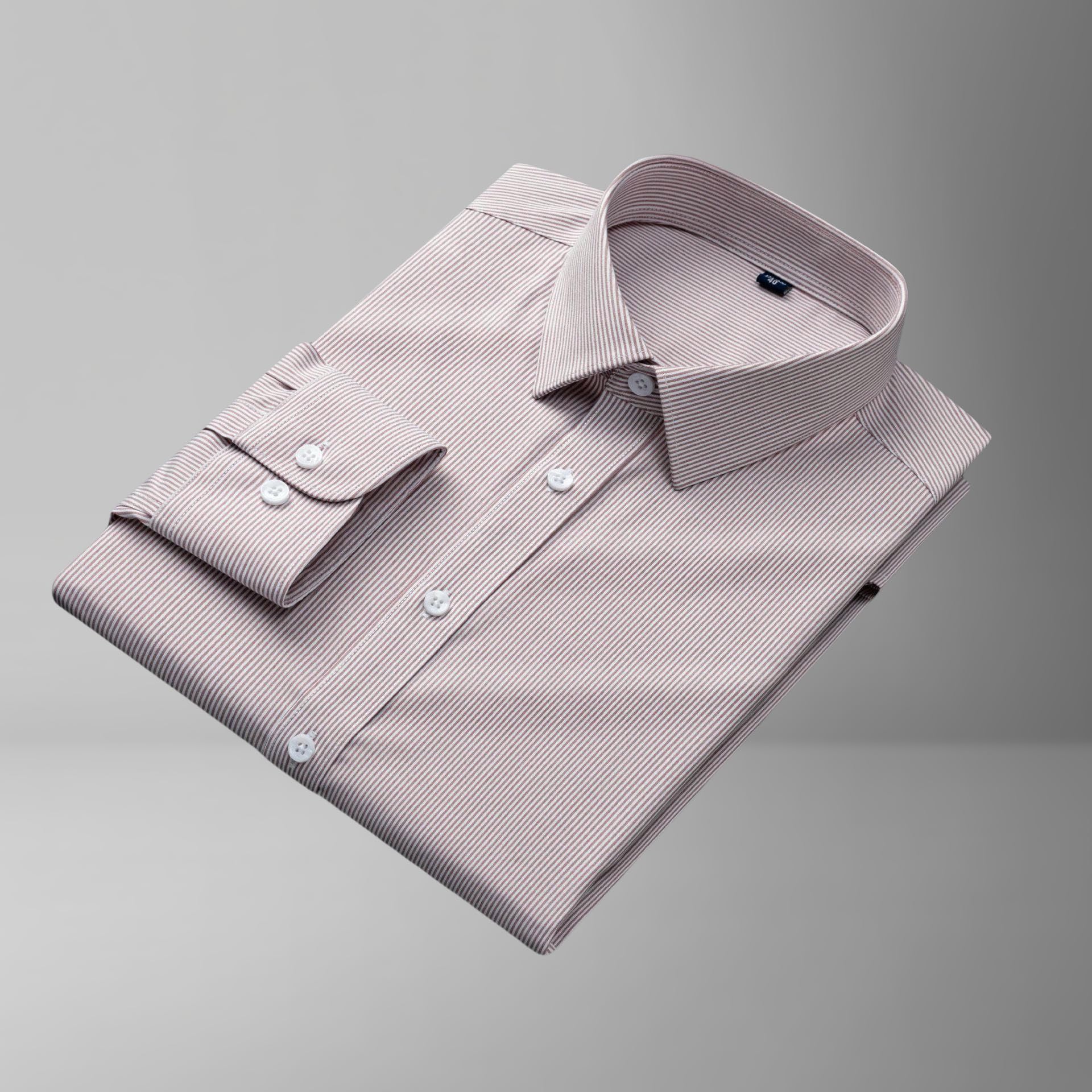 Camicia a maniche lunghe da uomo a righe sottili senza pieghe anti-rughe elastica da lavoro professionale professionale