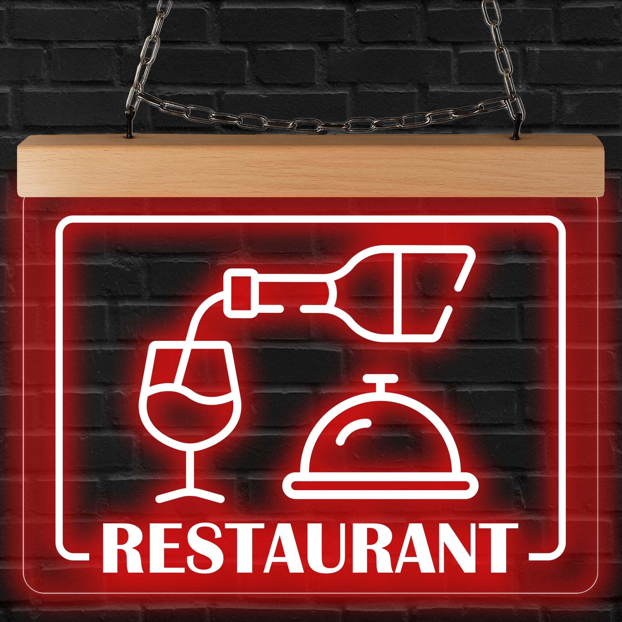 INDIGOS LED Leuchtschild 26x20cm - Graviertes Werbeschild Für Büro & Laden