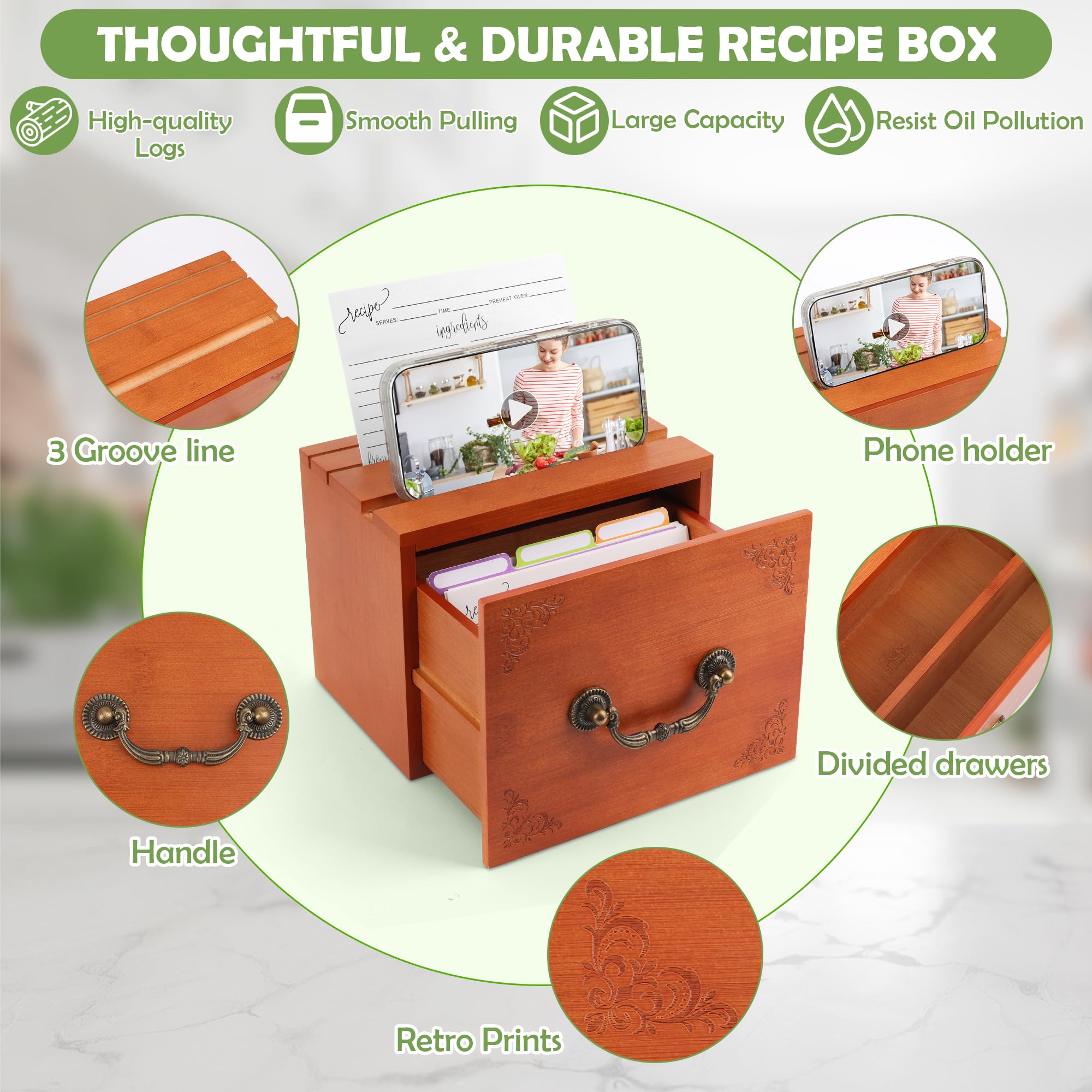 Acacia Recipe Box - Organize Your Recipes! -3 Acacia Recipe Box - Organize Your Recipes! -3