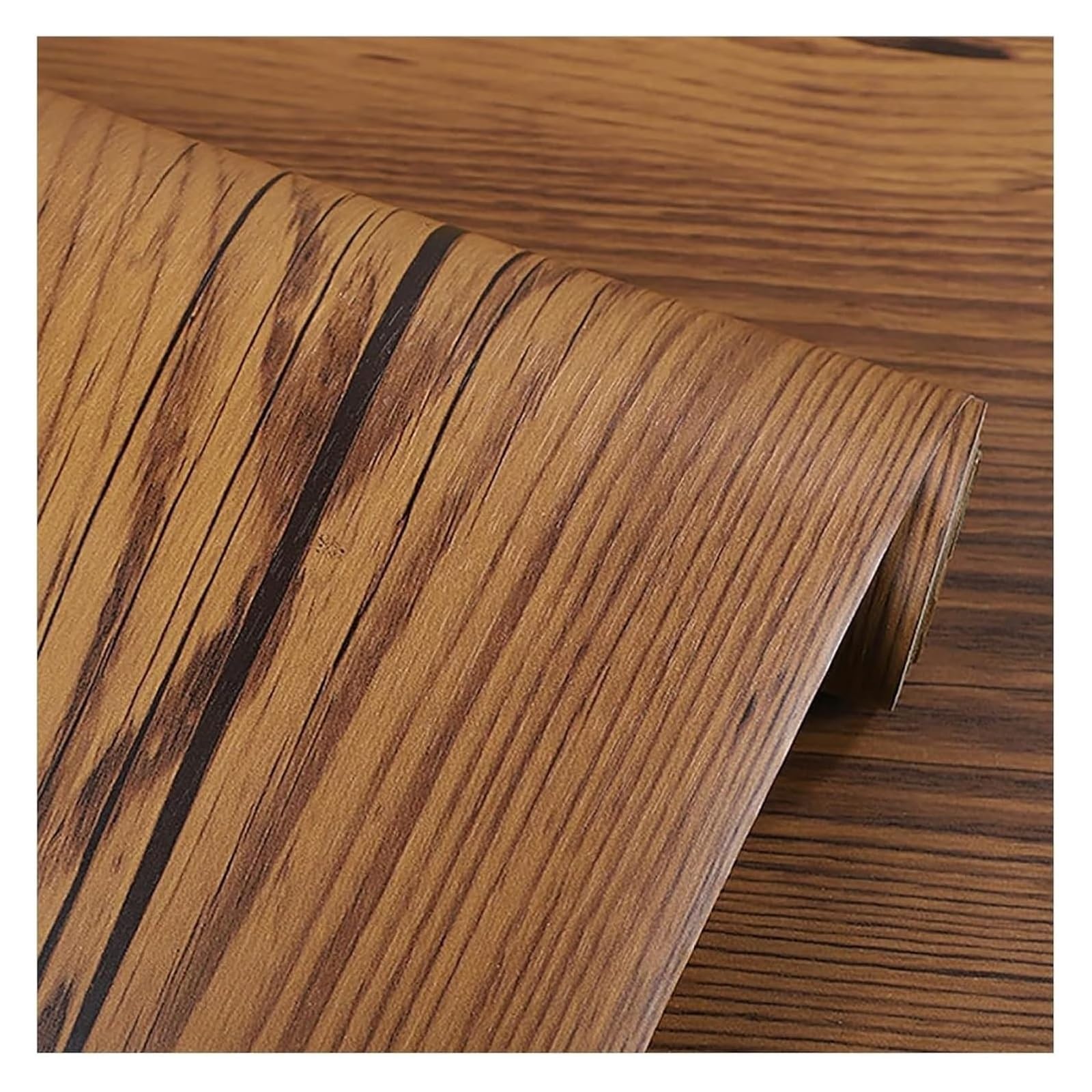 Cvhfhjtg Bruin Self Adhesive Wallpaper, Wallpaper Peel And Stick Removable Decorative Vintage Wood Plank Wall Paper Self-Adhesive Interior(,196.85X31.5in)
