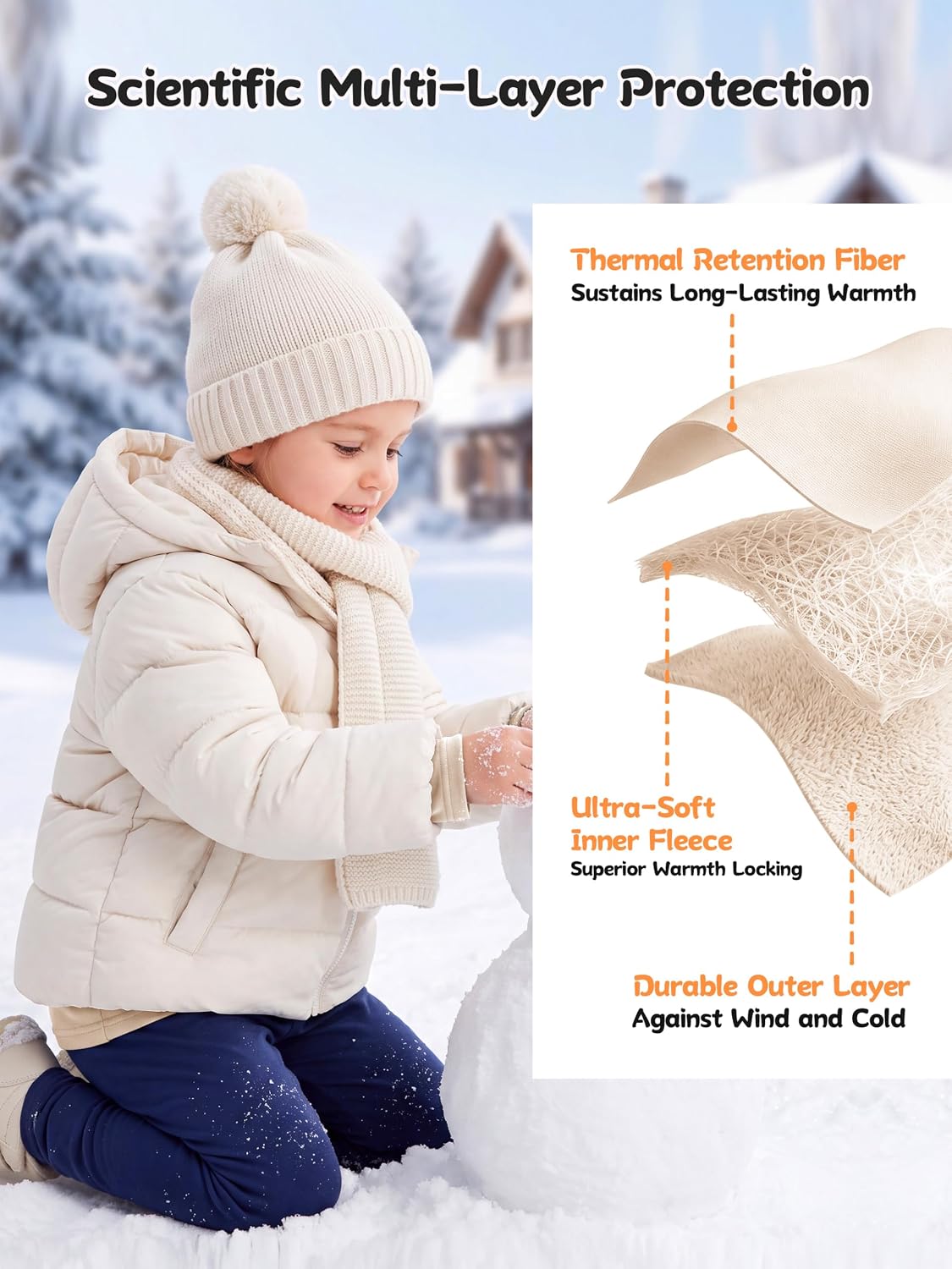 Resinta Toddler Kids Fleece Lined Thermal Underwear Set Base Layer Long Johns for Kids Girls Boys 2T-6Y
