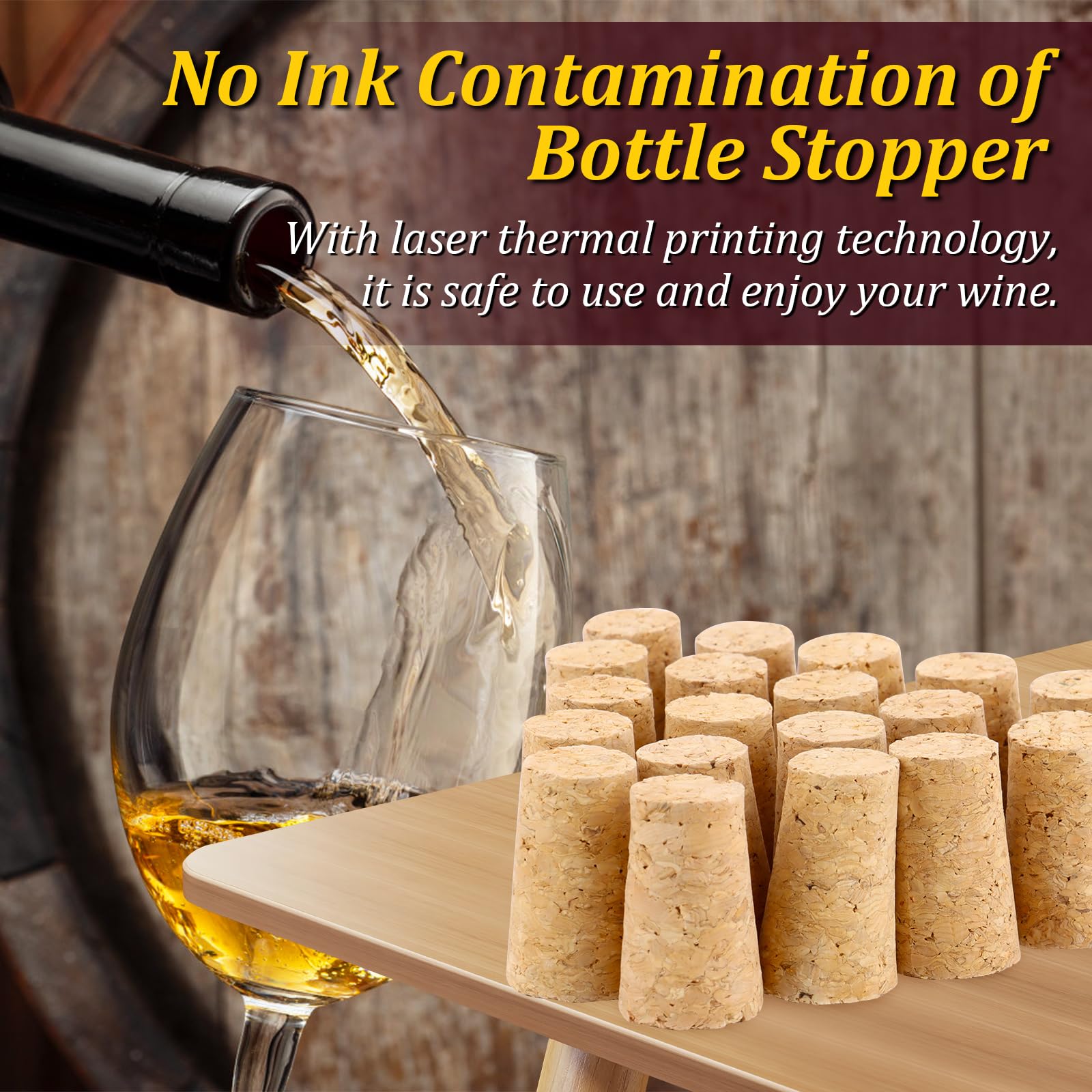 20 Piezas Tapones de Vino, Tapones de Corcho y Madera Suave Natural, Para Sellar Botellas de Vidrio