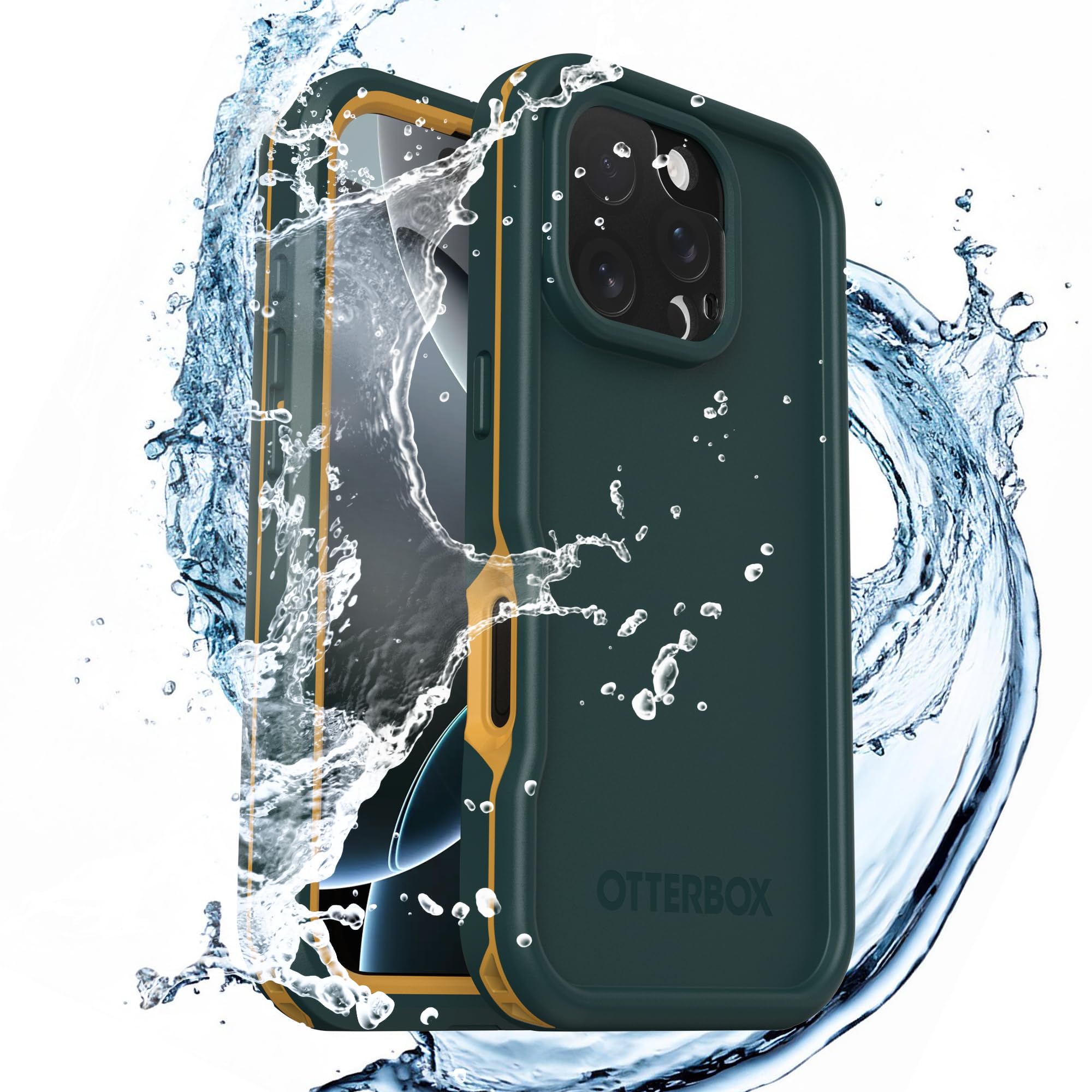 OtterBox Frē Series MagSafe Etui do iPhone 16 Pro, Wodoodporne (IP68), Etui z Wbudowanym Zabezpieczeniem Ekranu, Przetestowane 5 Razy Zgodnie ze Standardami Wojskowymi, Zielone