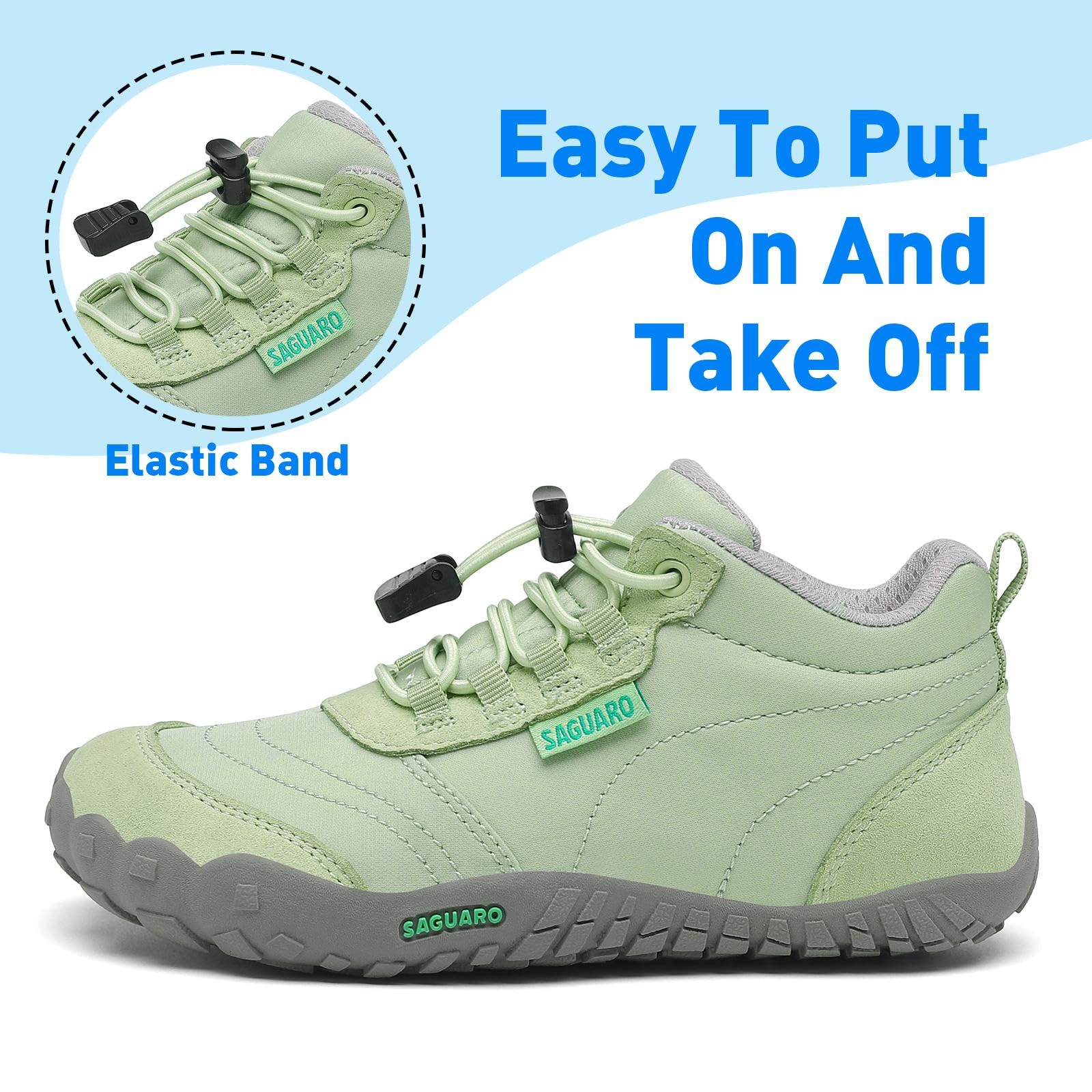 SAGUARO Enfants Chaussures de Trail Garcons Fille Minimaliste Barefoot Baskets Running Sneakers Léger Respirantes 31EU