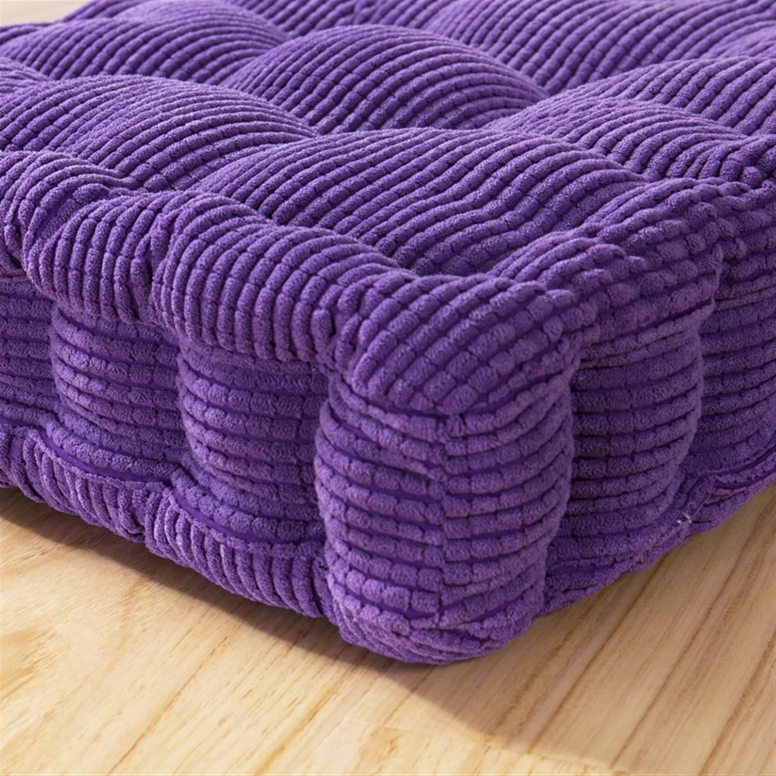 Cuscino spesso per sedia da giardino, in tinta unita, 55 x 150/55 x 165 cm, per interni ed esterni, grande cuscino per pavimento (colore 06, 42 x 118 cm)