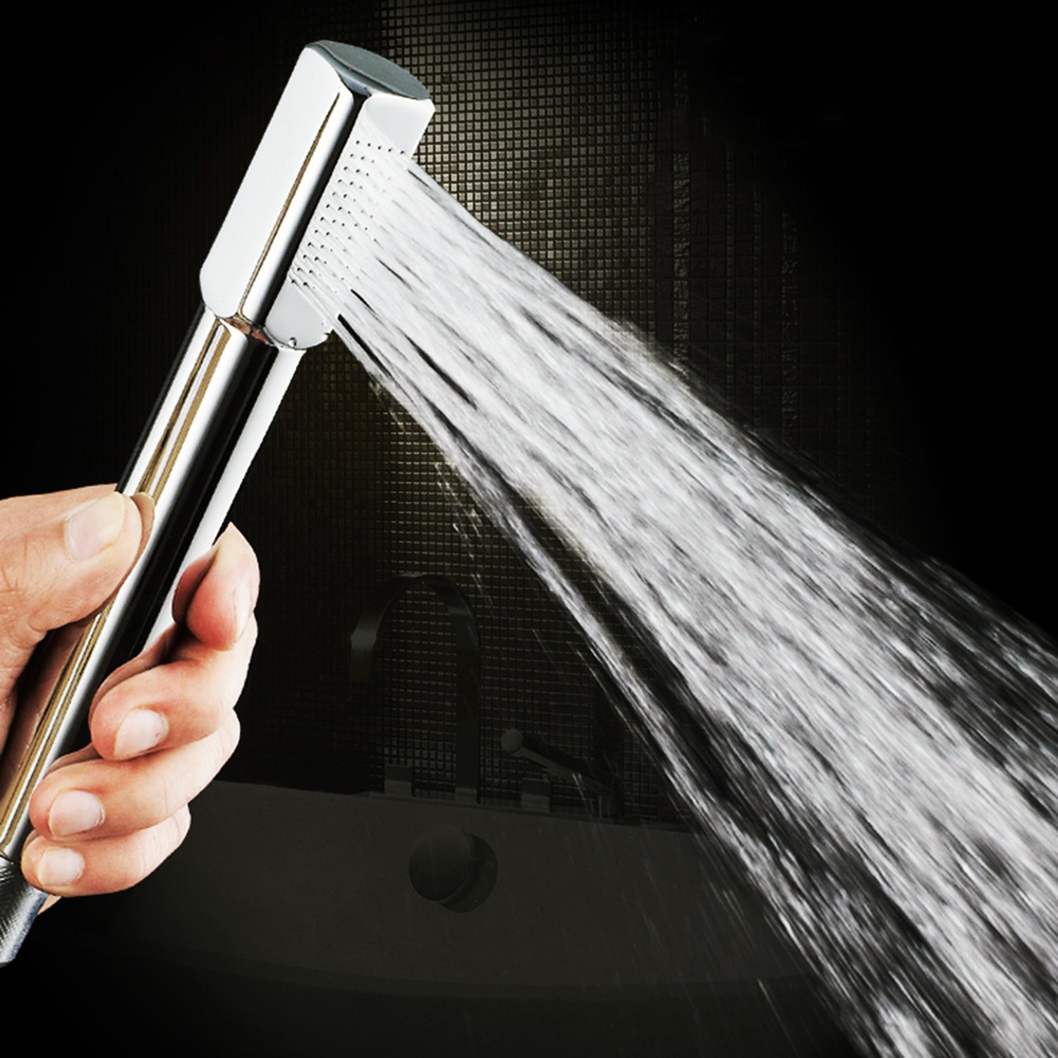 Telefoni Doccia Doccetta Soffione Manopola Doccia Mini Universale Soffione Doccia Portatile Ottone Cromato (Mini soffione per doccia) (Piazza)