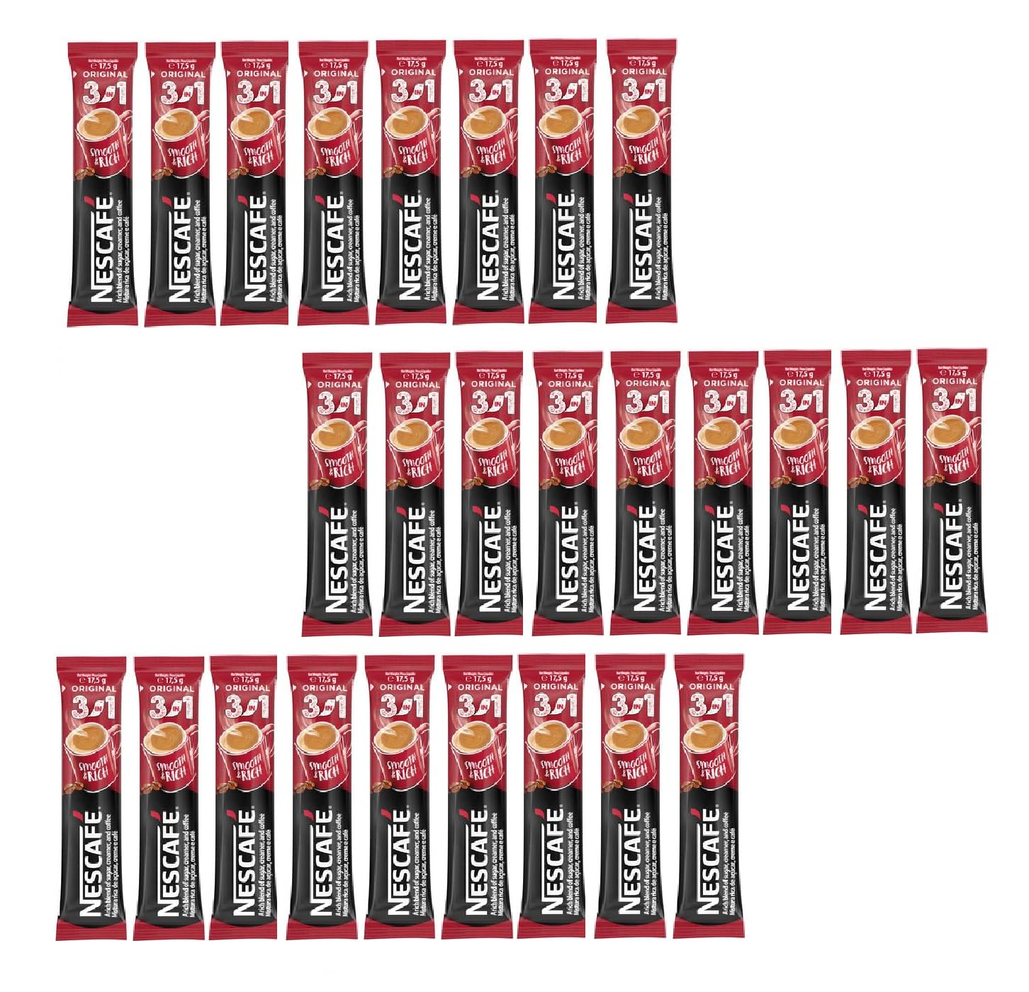 Nescafe Original 3 in 1 Instant Coffee Mix, Instant Coffee Sachets, 3 in 1 Coffee Sachets (Pack Of 26 x 17.5g)