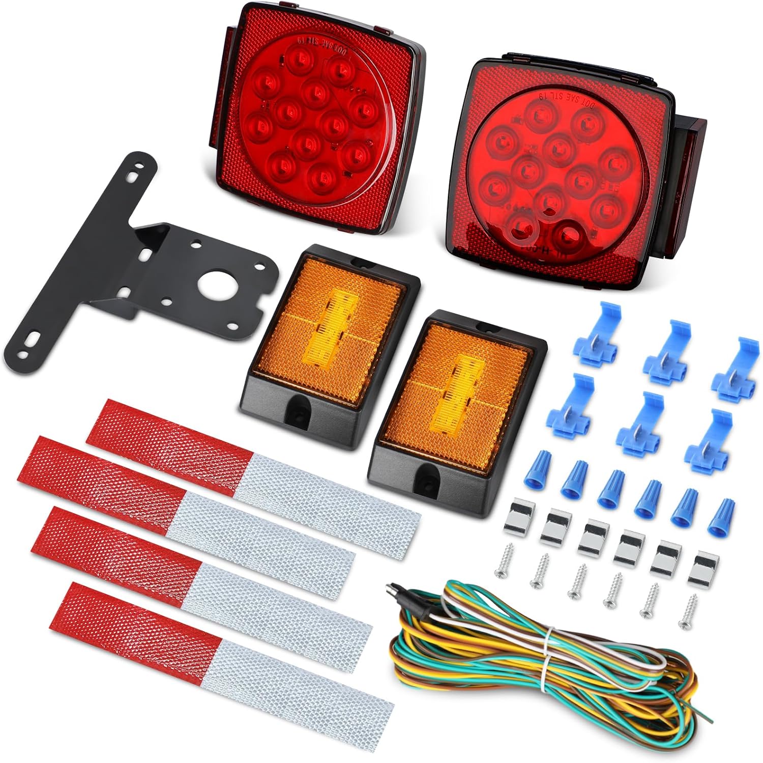 Trailer Lights, 12V LED Trailer Lights Kit, Stop/Tail/Turn Signal Lights for Car Trunk Jeep Boat
