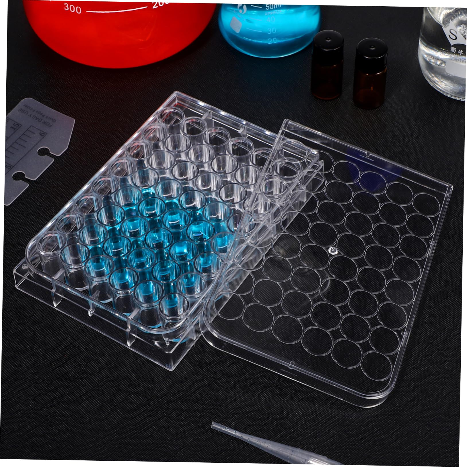 Gatuida Placa De Pocillos 15 Piezas De Cultivo Celular Plato Celúla Claro Propileno Junta De Cultivo Celular Microplacas Registro Poseedor Meseta Bandeja Para Capsulas Embudo 4k De Cultivo Para