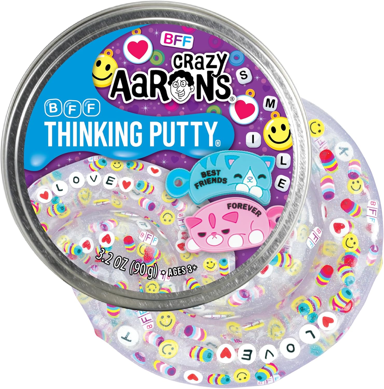 Crazy Aaron's Thinking Putty® - BFF - Sensory Putty for Kids and Grown ups in a 4" Tin - Creative and Endless Fun, Stress Relief Therapy Toys, Never Dries Out - Made in USA