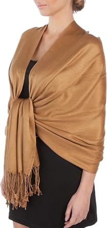 Sakkas Large Soft Silky Pashmina Shawl Wrap Scarf in Solid Colors