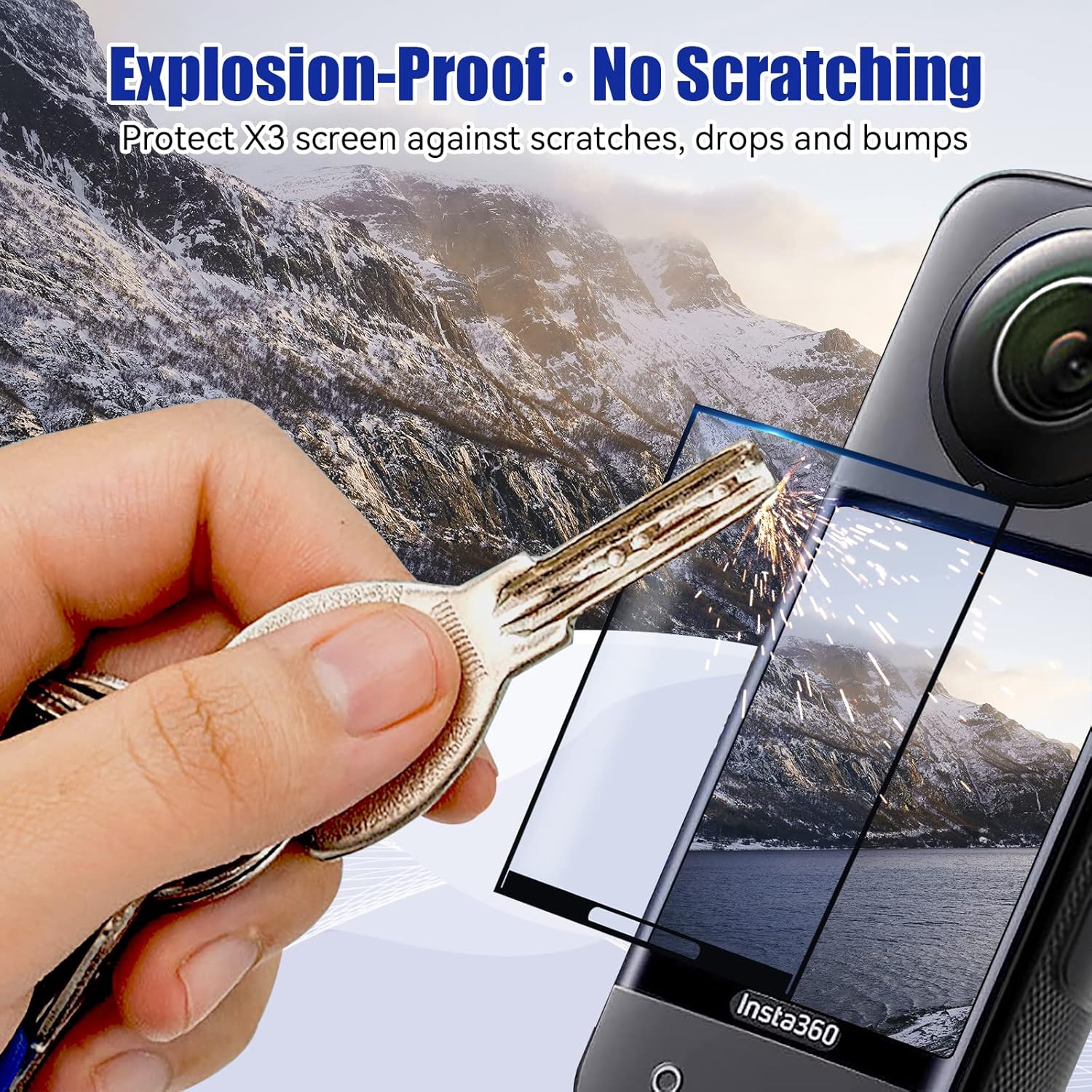 JZW-Shop for Insta 360 X3 Lens Guards with Screen Protector, Tempered Glass Screen Protector for Insta 360 X3 Accessories 9H Hardness Anti-Scratch - Image 4
