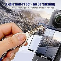 Vista 4 de JZW-Shop Protectores de lente para Insta 360 X3 con protector de pantalla, protector de pantalla de vidrio templado para accesorios Insta 360 X3