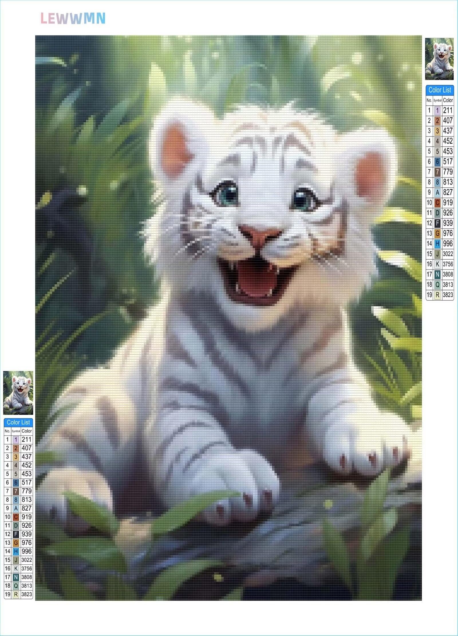 5D DIY Diamante Art Pintura kit Completo, Diamond Painting Adultos Niños Rhinestone Bordado de Punto de Cruz Artes Pintura Painting, Cuadros Decor para Cuarto, Sala de Estar - (Tigre) 60x90cm