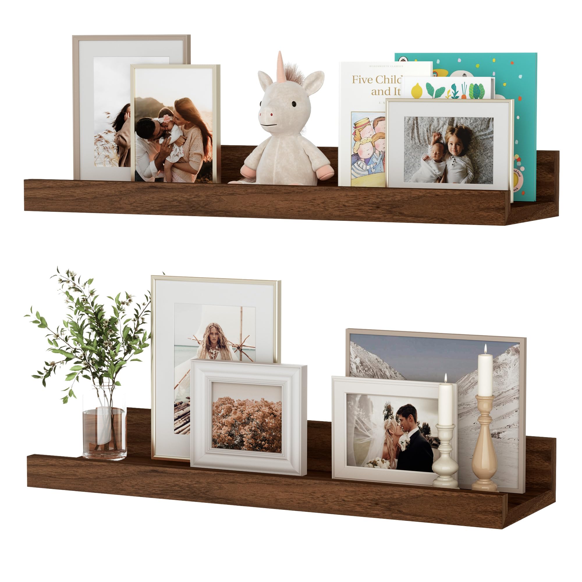 Feihorrm Wandregal, 2er Set, Schweberegal aus Holz, Wandboard