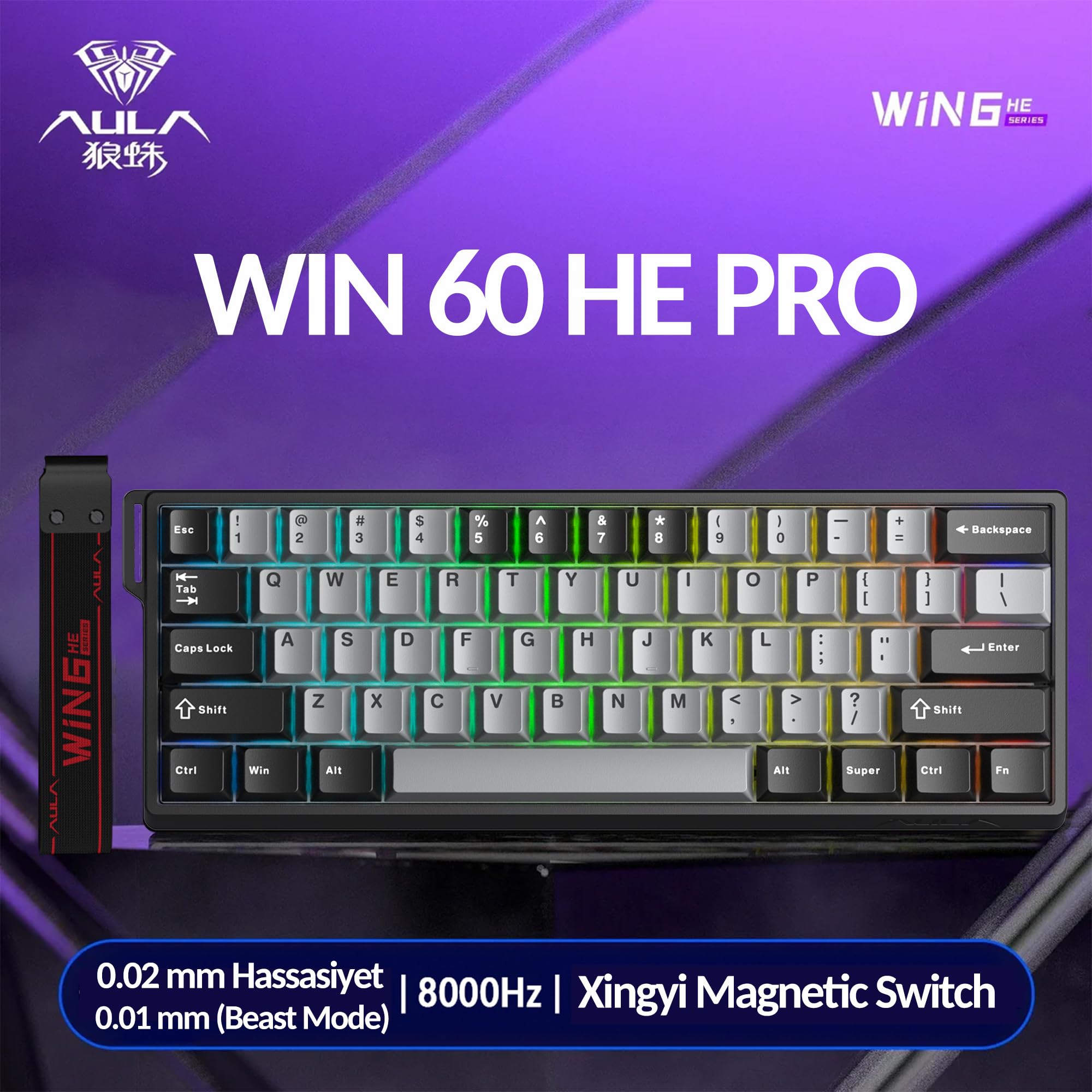 Aula Win60 He Pro Manyetik Klavye Rapid Trigger Xingyi Switch