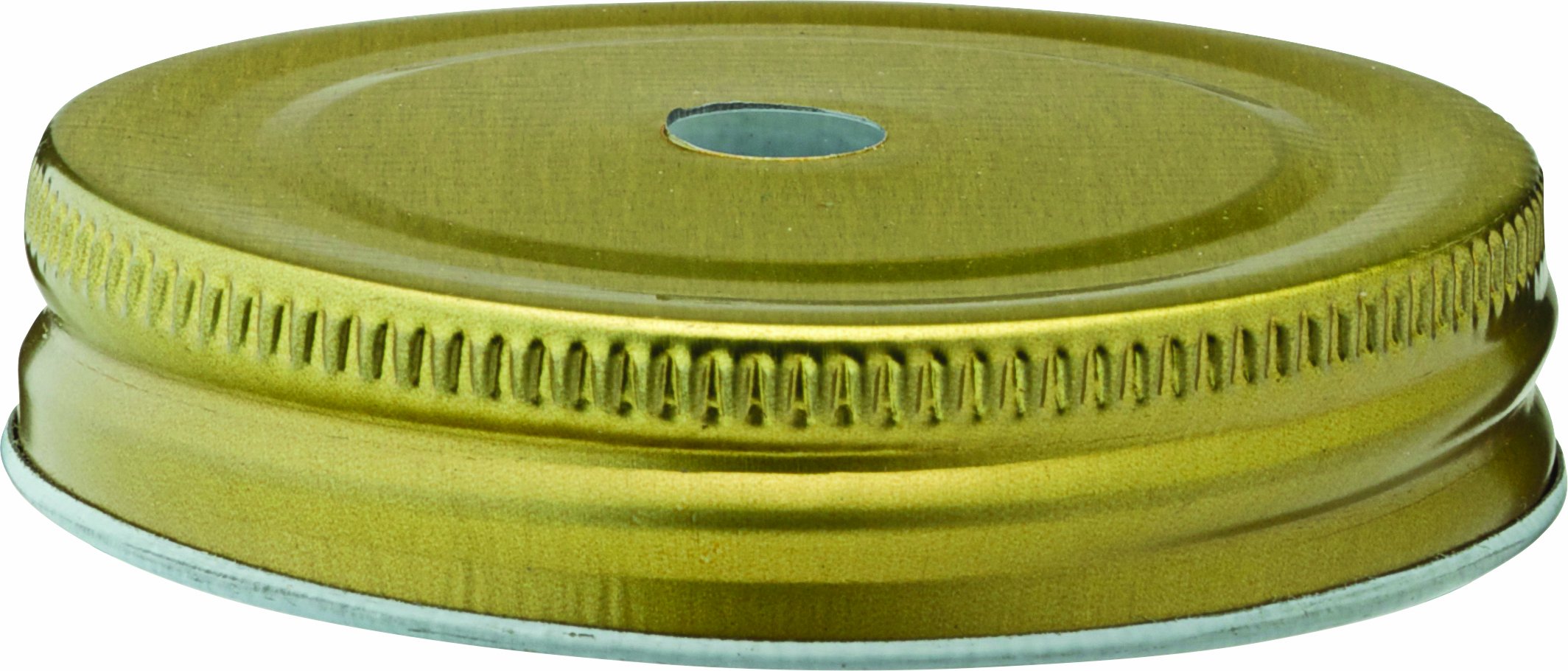 Utopia Gold Drinking Jar Lids With Straw Hole - Case Of 24 | Mason Jar Lids, Lids For Drinking Jars, Tops For Drinking Jars
