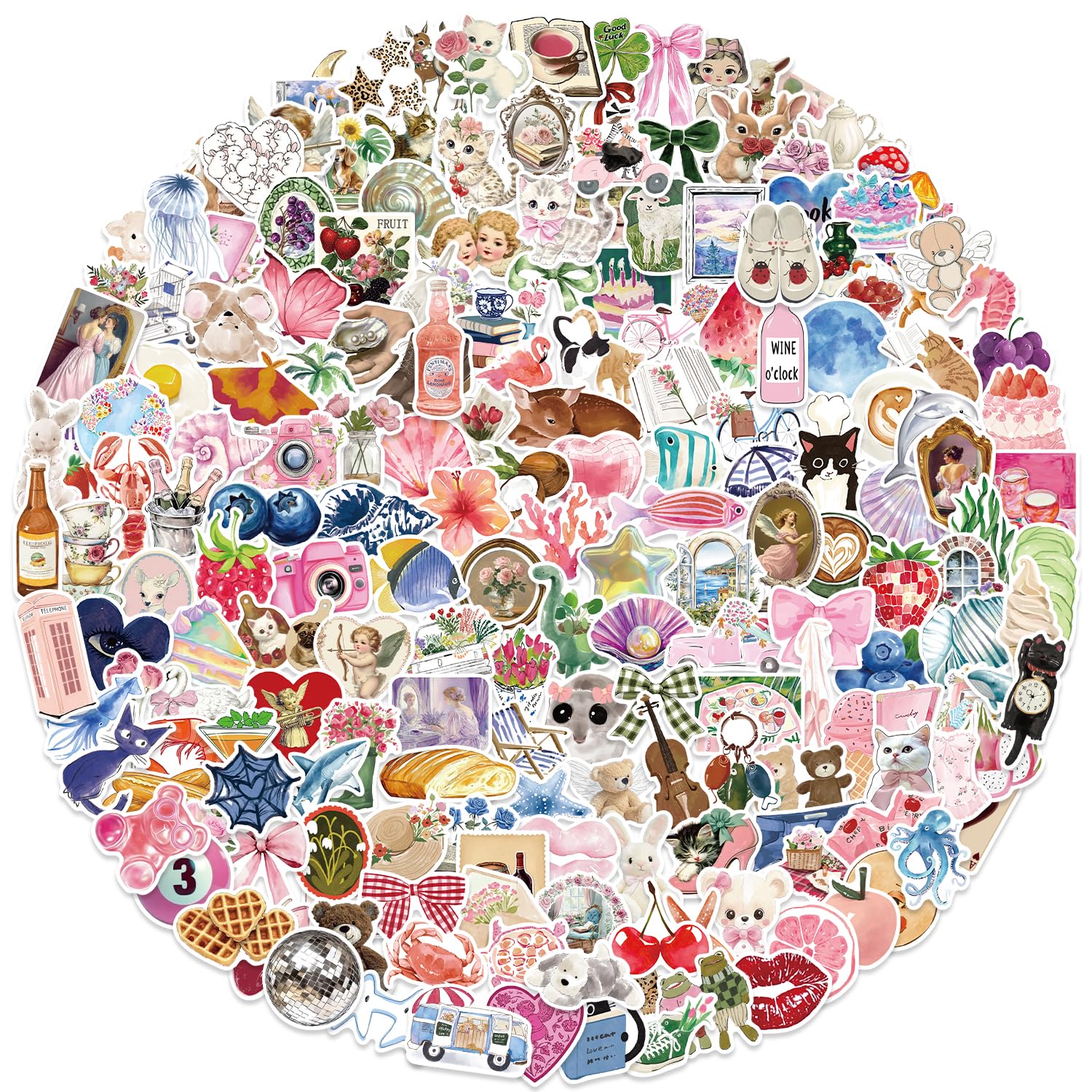 200PCS Pink Aesthetics Stickers - Image 2
