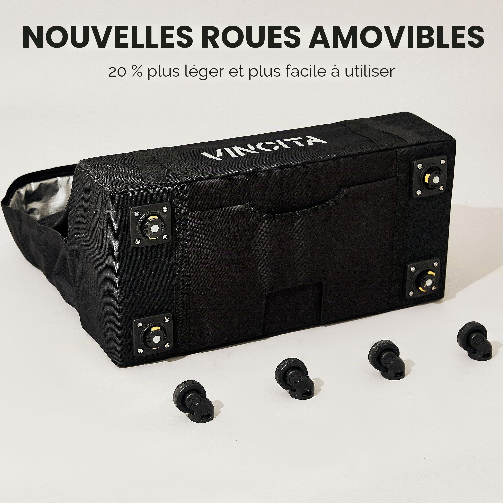 Vincita Sac de Transport Souple à roulettes pour vélo Pliable 20"