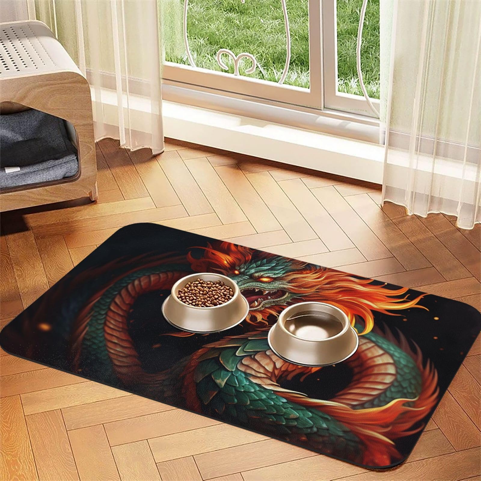 Tapis de nourriture pour chien pour stopper les éclaboussures d'eau au sol