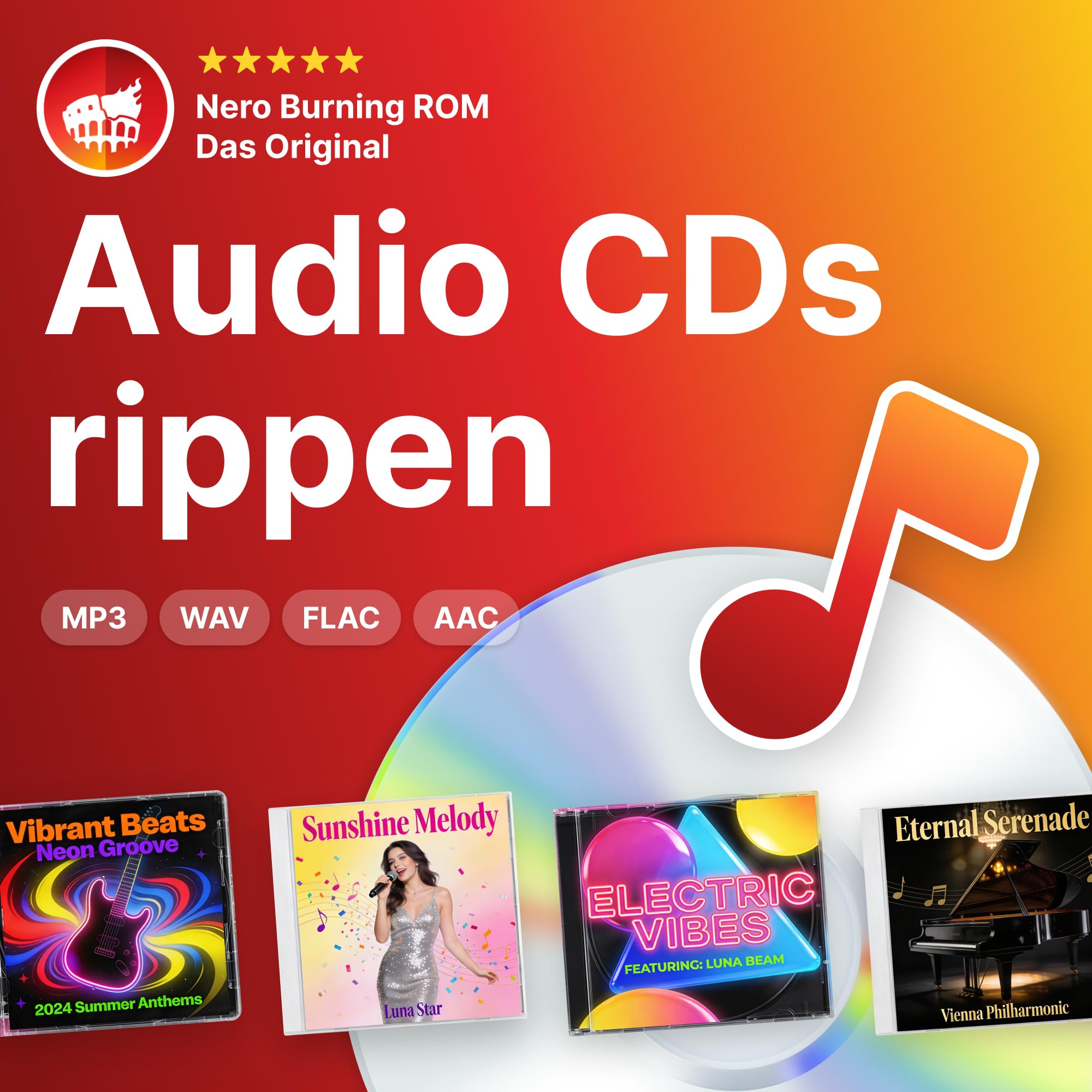 Nero CD Ripper Software | Audio CDs in MP3, FLAC, AAC umwandeln | Musik digitalisieren Software | mit Nero Burning ROM Technologie | Unlimitierte Lizenz | 1 PC | Windows 11/10/8/7