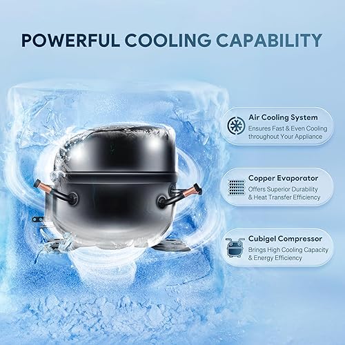 Miniatura 5 de Congelador comercial, 27 "1 puerta sólida congelador vertical con 18.7 pies cúbicos de capacidad, acero inoxidable alcance en congelador con