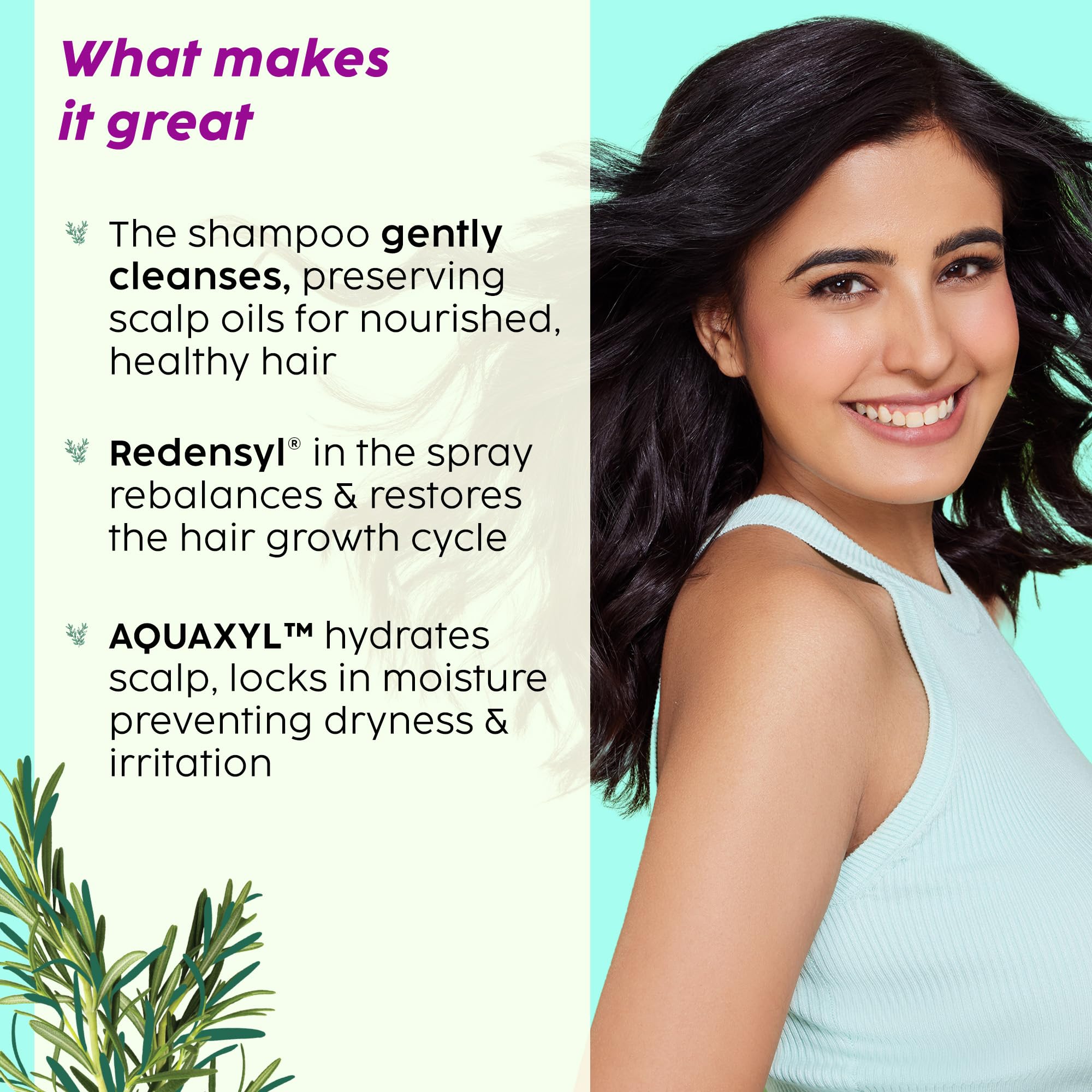 PLIX - THE PLANT FIX Rosemary Anti Hairfall Duo for Hair Growth | Shampoo (200ml) + Rosemary Spray (100ml) - Image 3 thumbnail