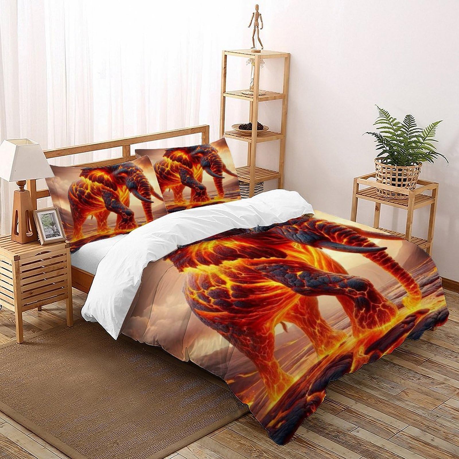 Housse de couette éléphant 3D pour une ambiance chambre savane chaleureuse