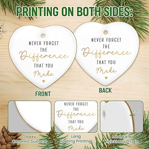 Vista 81 de OASSIE Regalos de agradecimiento de Navidad para empleados para compañeros de trabajo, adornos de Navidad de cerámica 2025 para decoraciones