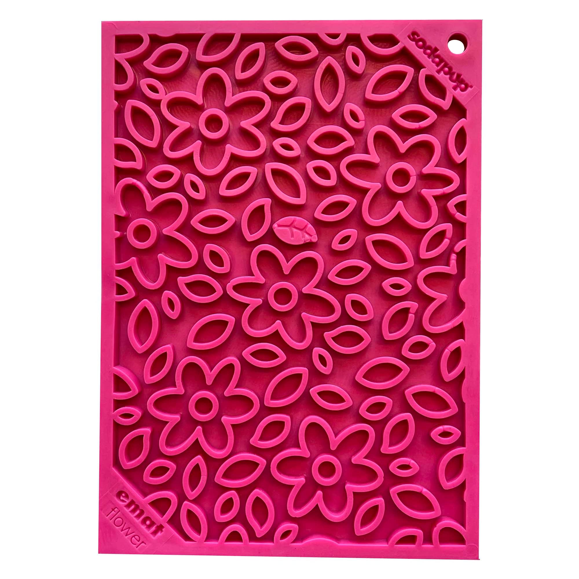 SodaPup Flower Power eMat – Durable Lick Mat Feeder Made in USA from Non-Toxic, Pet-Safe, Food Safe Rubber for Mental Stimulation, Avoiding Overfeeding, Fresh Breath, Digestive Health, & More